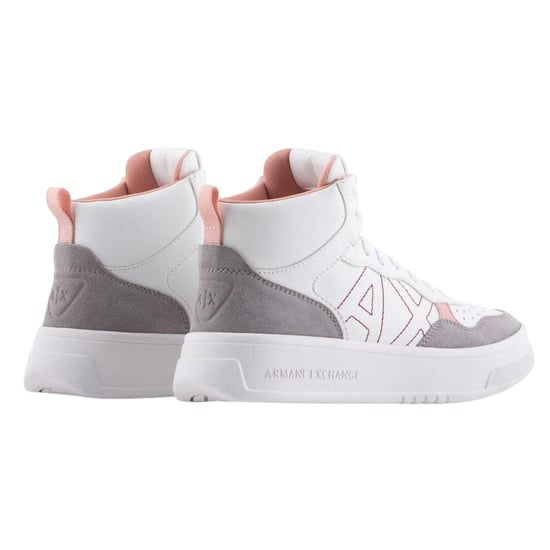 Armani Exchange - Blockfarben High Top Turnschuhe für Damen (Weiß/Pink) - Image 2