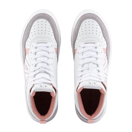 Armani Exchange - Blockfarben High Top Turnschuhe für Damen (Weiß/Pink) - Image 3