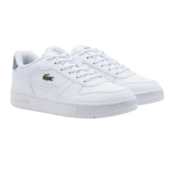 Lacoste - "T-Clip Set" Sneaker für Kinder, Leder (Weiß/Blau) - Image 3