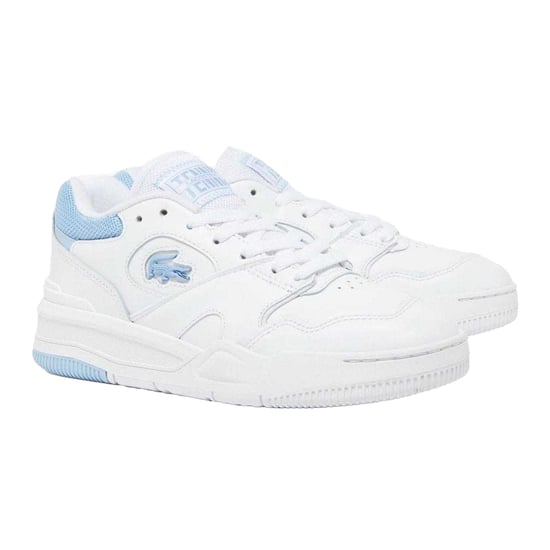 Lacoste - "Lineshot" Sneaker für Damen, Leder (Weiß/Blau) - Image 5