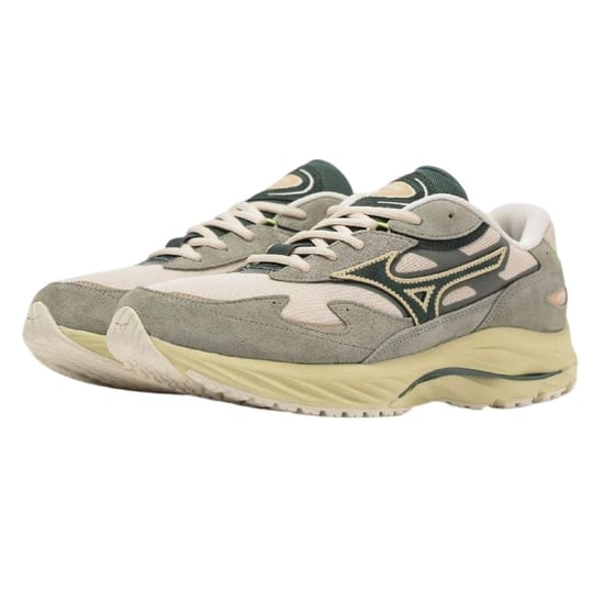 Mizuno - "Wave Rider Beta Sportstyle" Sneaker für Herren, Wildleder (Weiß/Grün) - Image 3