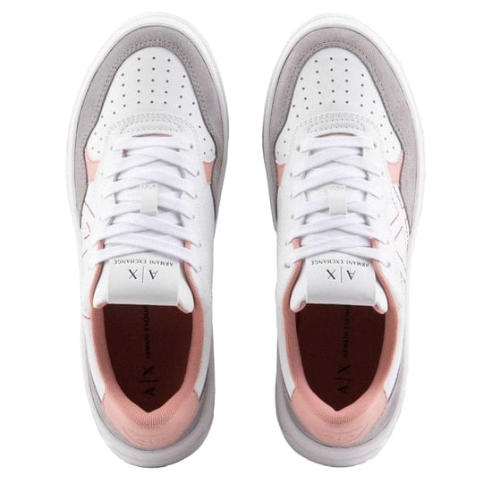 Armani Exchange - Sneaker für Damen, Leder, Plattform-Absatz (Weiß/Pink) - Image 3