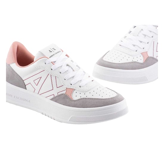 Armani Exchange - Sneaker für Damen, Leder, Plattform-Absatz (Weiß/Pink) - Image 5