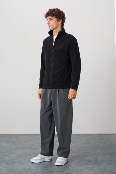 Herren Plüsch Zip-Front Sweatshirt - Image 3