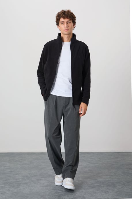 Herren Plüsch Zip-Front Sweatshirt - Image 4
