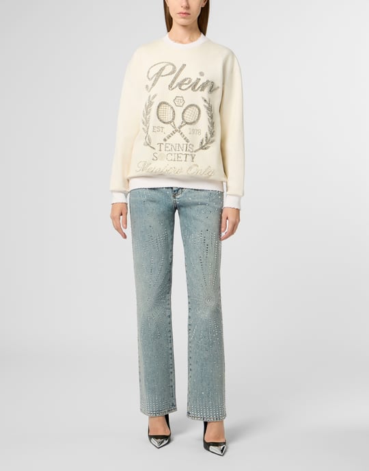 Washed Sweatshirt Tennis Society Strass - Image 4