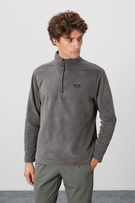 Herren Plüsch Halbzip Sweatshirt - Image 3