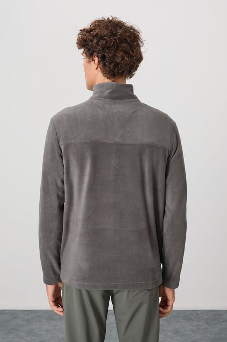 Herren Plüsch Halbzip Sweatshirt - Image 6