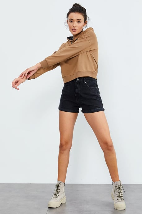 Lässiges Kapuzensweatshirt mit Bindegürtel - Image 2