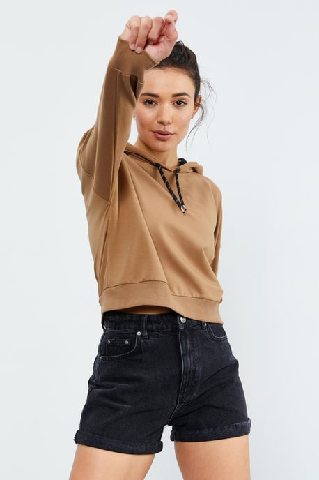 Lässiges Kapuzensweatshirt mit Bindegürtel - Image 3