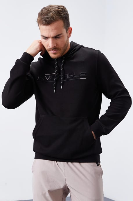Herrenbedruckter Kapuzenpullover mit Tasche - Image 1
