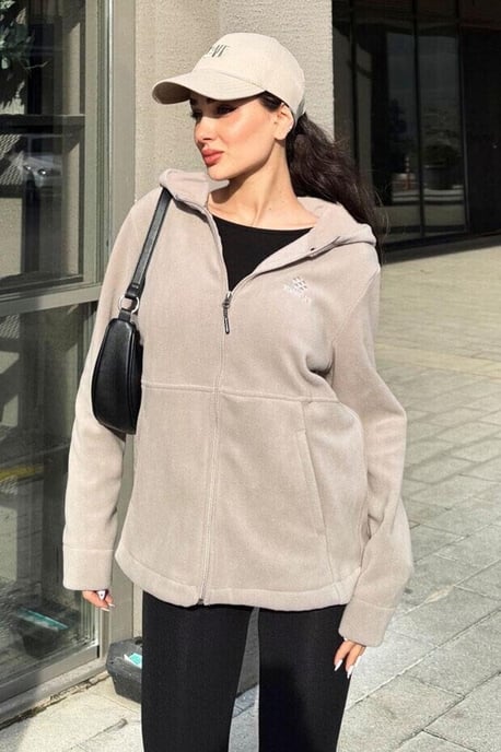 Damen Kapuzenzip Sweatshirt - Image 1