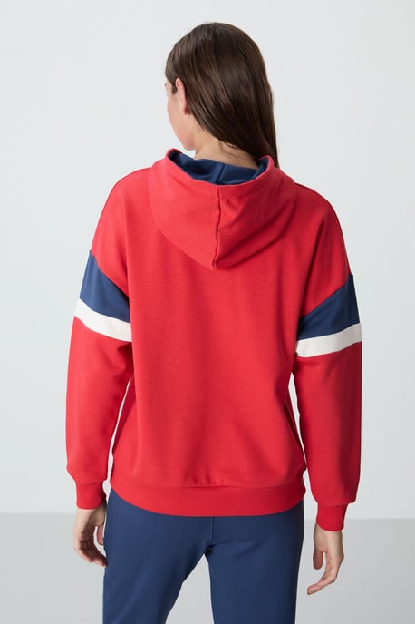 Übergroßer Farbblock-Hoodie mit Tasche - Image 5