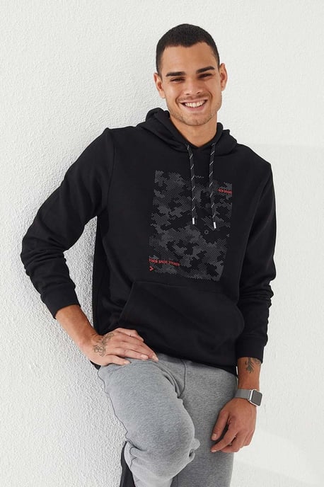 Herren Kapuzenpullover mit Camouflage-Print - Image 5