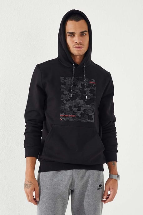 Herren Kapuzenpullover mit Camouflage-Print - Image 6