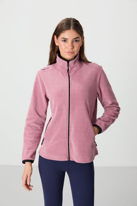 Damen Plüsch Zip-Front Sweatshirt - Image 1