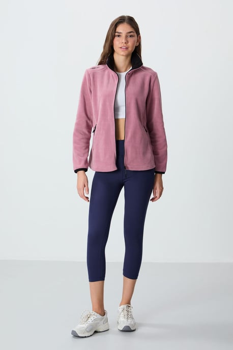 Damen Plüsch Zip-Front Sweatshirt - Image 2