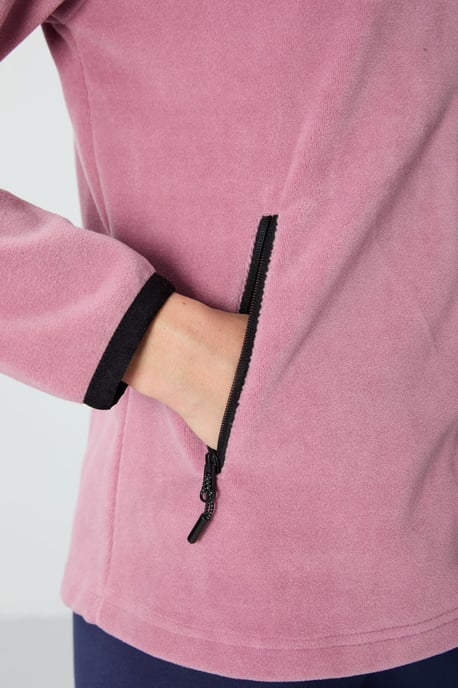 Damen Plüsch Zip-Front Sweatshirt - Image 3