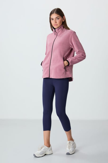 Damen Plüsch Zip-Front Sweatshirt - Image 4