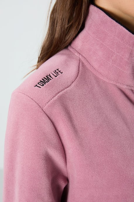 Damen Plüsch Zip-Front Sweatshirt - Image 5