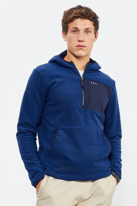 Herren Sweatshirt mit halber Reißverschluss und Kapuze - Image 3