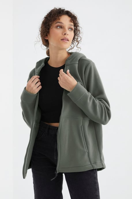 Damen Kapuzen-Zip-Sweatshirt - Image 1