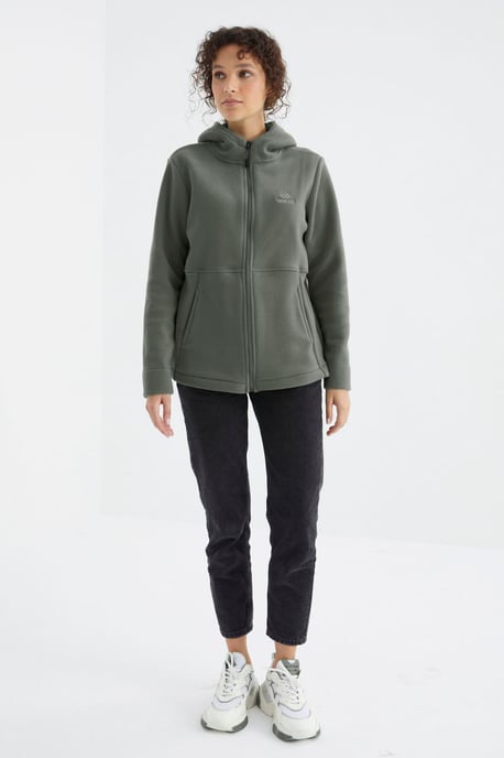 Damen Kapuzen-Zip-Sweatshirt - Image 4