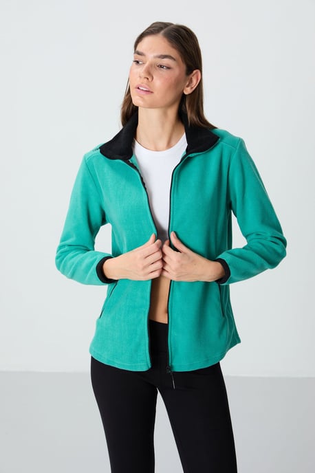 Damen Plüsch-Jacke mit Reißverschluss - Image 4