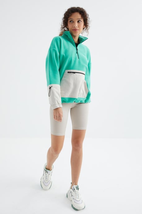 Oversized Fleece-Halbzip Sweatshirt - Image 4