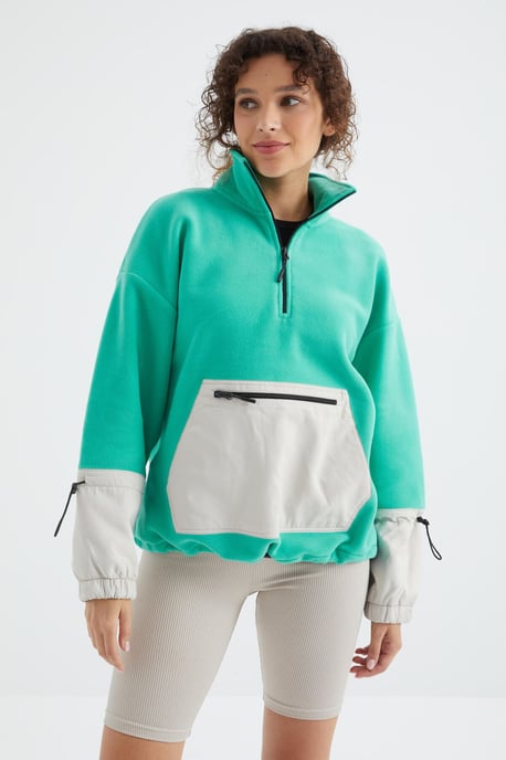 Oversized Fleece-Halbzip Sweatshirt - Image 5