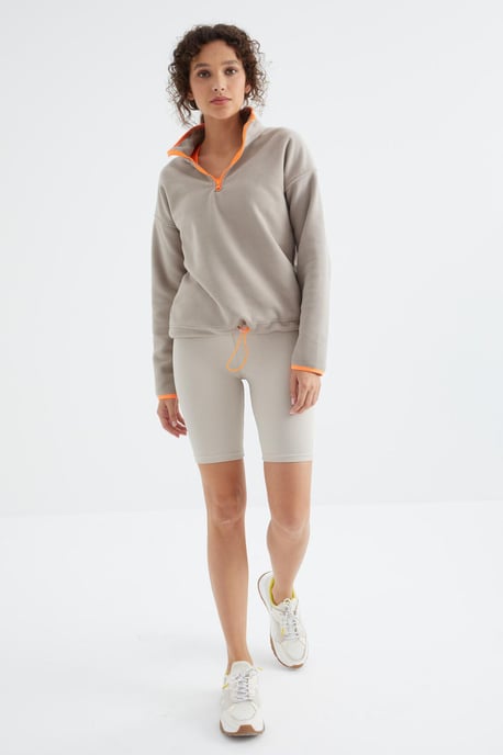 Übergroßer Plüsch-Half-Zip-Sweatshirt - Image 4