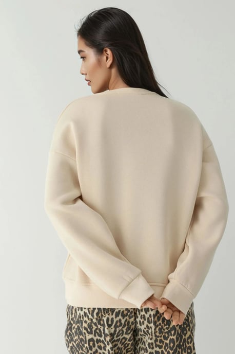 Komfort Sweatshirt mit Tiermotiv, bestickt, mit erhöhtem Rundhalsausschnitt - Image 4