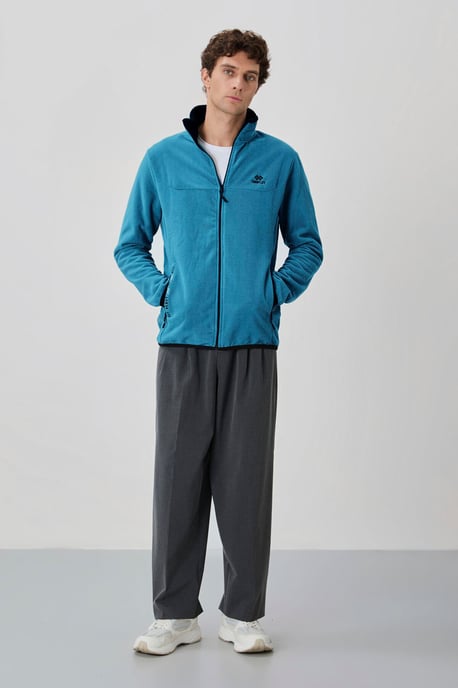 Herren Plüsch Zip-Front Sweatshirt - Image 2