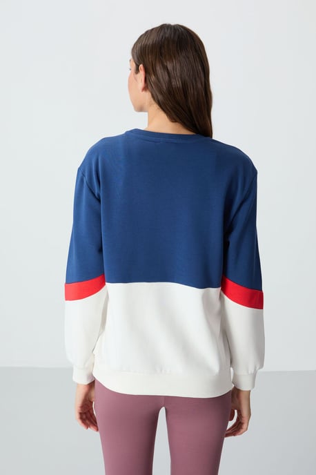 Übergrößen Farbblockiertes Rundhals-Sweatshirt - Image 5