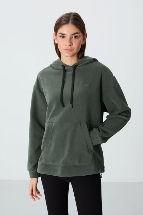Übergroßer Plüsch-Hoodie mit Stickerei - Image 1