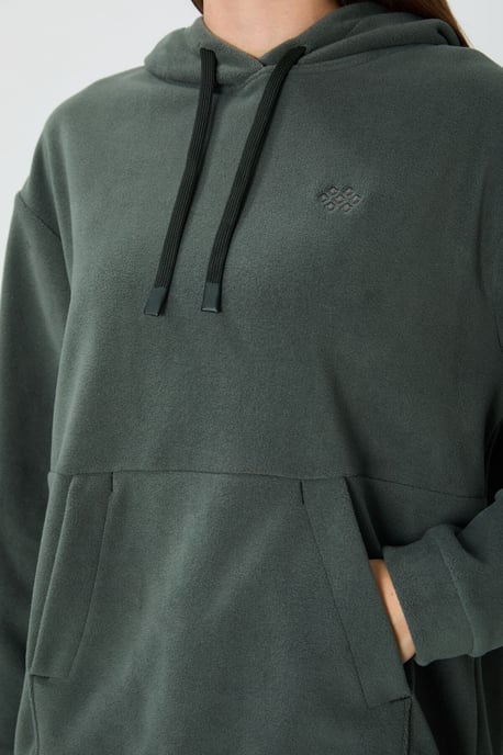 Übergroßer Plüsch-Hoodie mit Stickerei - Image 5
