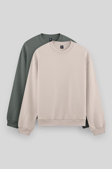 Herren Unifarben Rundhals-Sweatshirt - Image 1