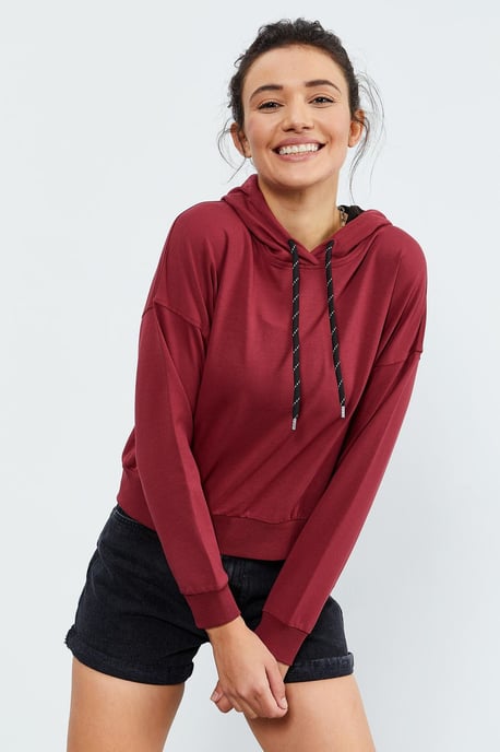 Lässiges Kapuzensweatshirt mit Bindegürtel - Image 5