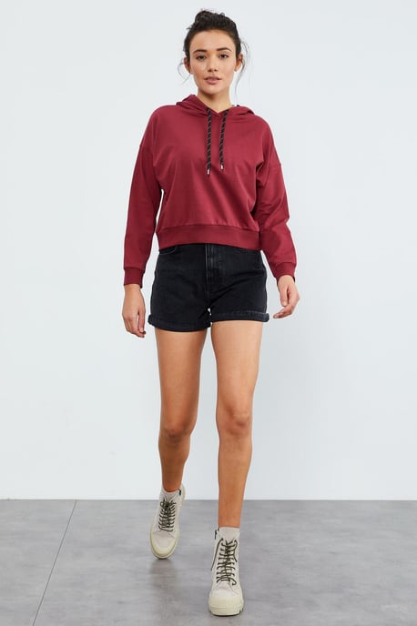 Lässiges Kapuzensweatshirt mit Bindegürtel - Image 6