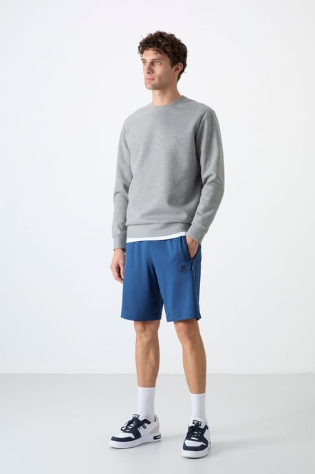 Herren Unifarben Rundhals-Sweatshirt - Image 3