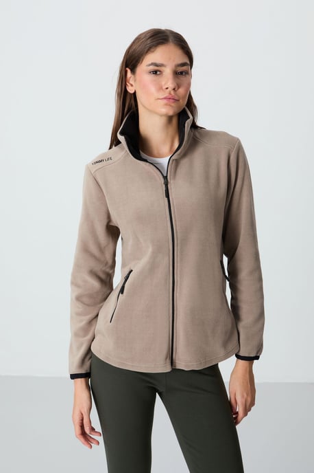 Damen Plush-Zip-Front Sweatshirt - Image 3