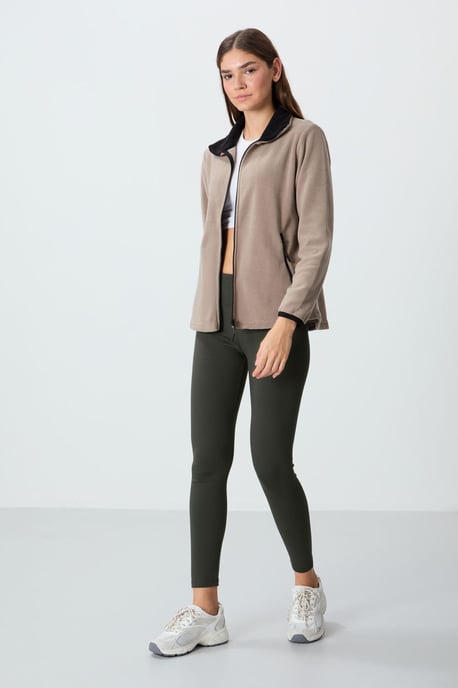Damen Plush-Zip-Front Sweatshirt - Image 4
