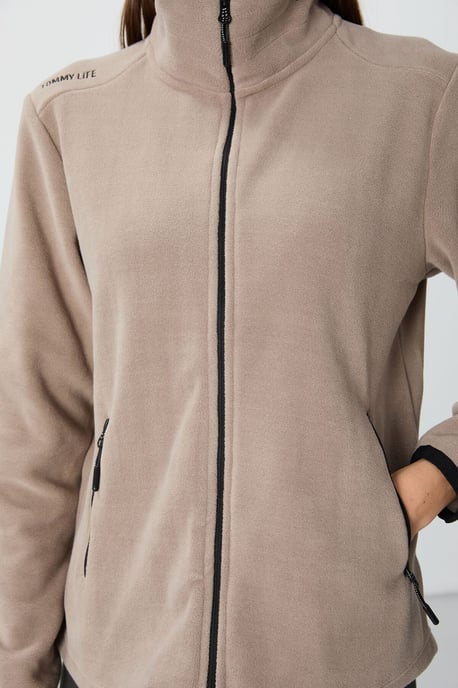 Damen Plush-Zip-Front Sweatshirt - Image 5