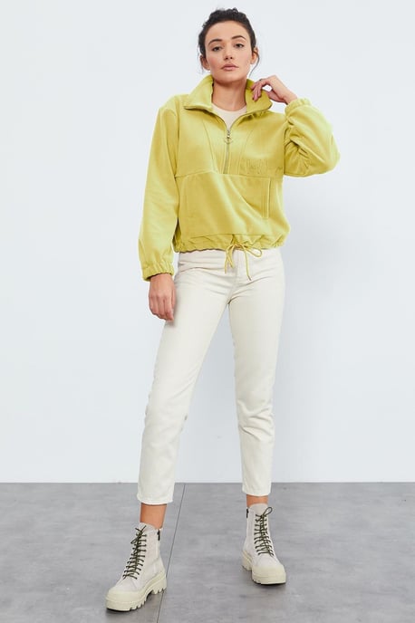 Oversized Halbreißverschluss-Plüsch Sweatshirt - Image 2