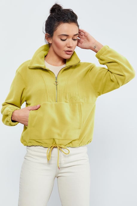 Oversized Halbreißverschluss-Plüsch Sweatshirt - Image 3