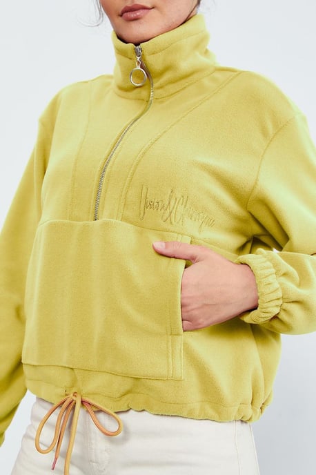 Oversized Halbreißverschluss-Plüsch Sweatshirt - Image 5