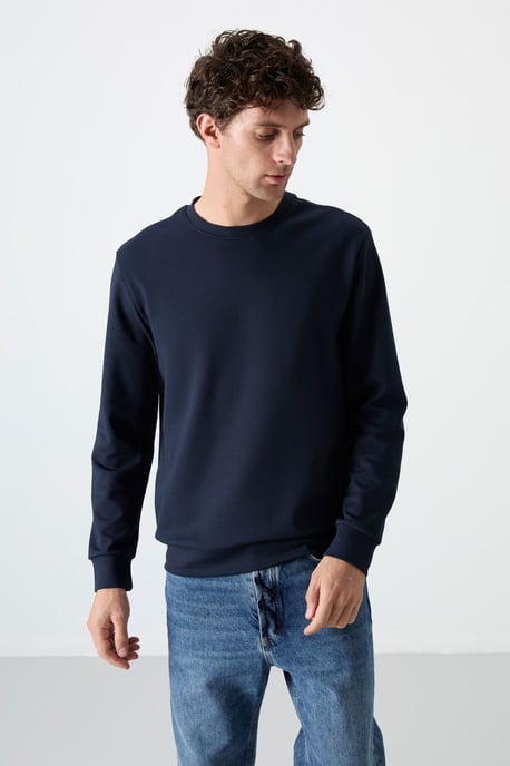 Herren Unifarben Rundhals-Sweatshirt - Image 5