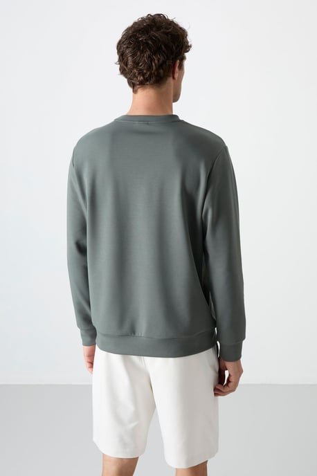 Herren Unifarben Rundhals-Sweatshirt - Image 6