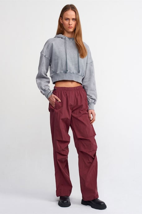 Damen Oversized Cropped Kapuzensweatshirt - Image 4