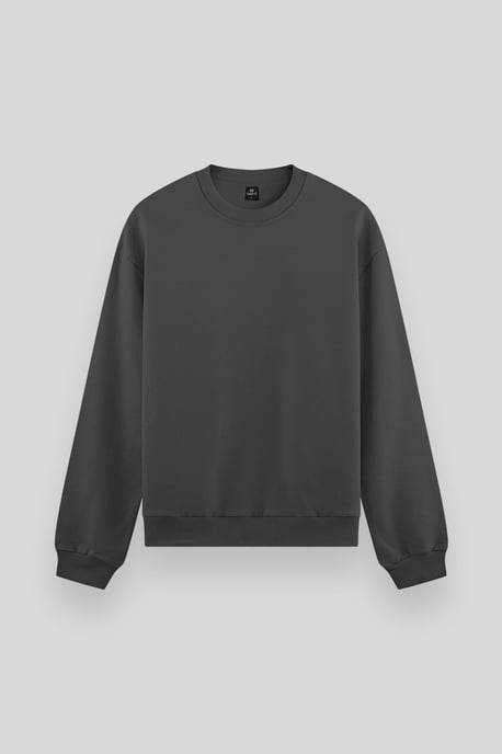Herren Unifarben Rundhals-Sweatshirt - Image 1